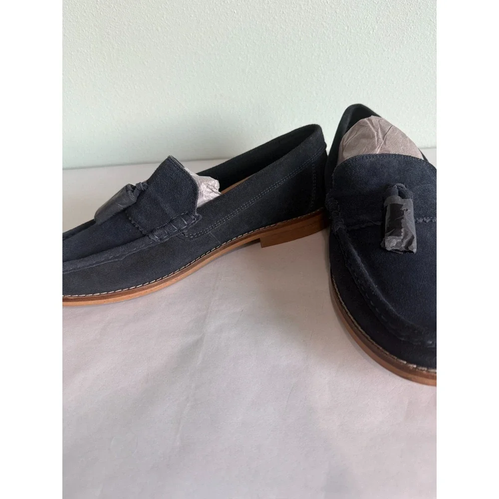 ASOS DESIGN tassel‎ loafers in Navy Suede Mens 9.5 NEW